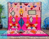 Custom Beni Ourain Rug: Pink Berber Moroccan Wool Rug